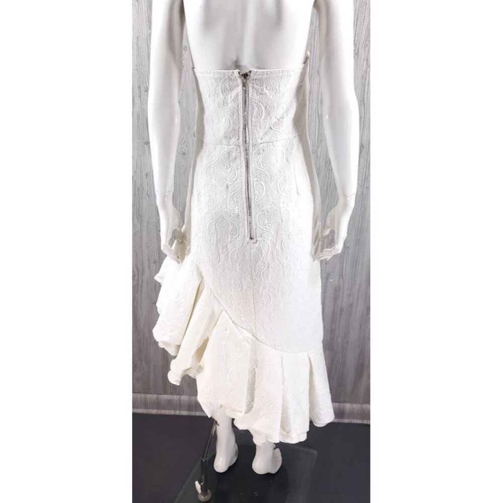 PrettyLittleThing Ivory Strapless Ruffle Dress - Picture 6 of 7